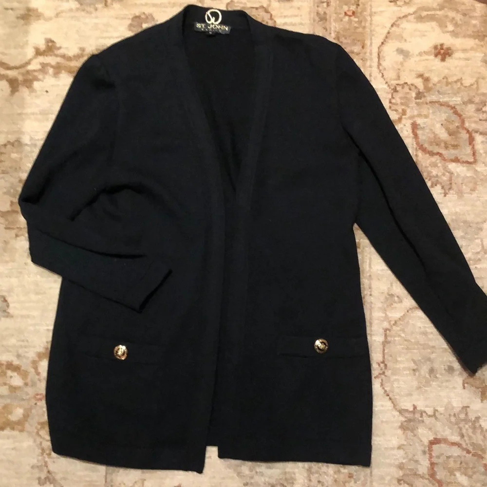 St. John Basics open front black cardigan